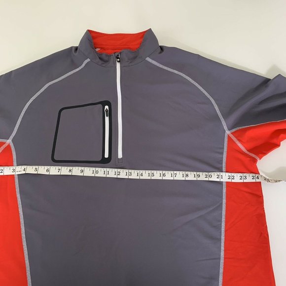 FootJoy Mens L 1/2 Zip Chest Pocket Golf Pullover Gray Red Long Sleeve mint - Picture 7 of 9